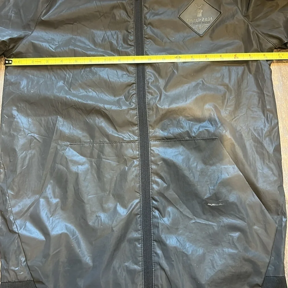 ✌️Dutch Bros Black Reflective Hooded Rain Jacket X-SMALL DB 1992 RARE